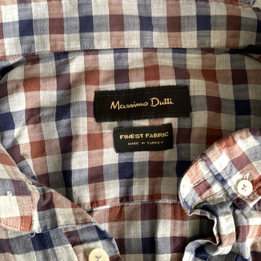 Massimo Dutti long sleeve button down plaid